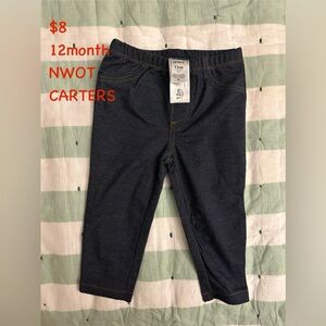 CARTER’S - Jean Jeggings Pull on Pants NWOT 12 months